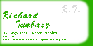 richard tumbasz business card